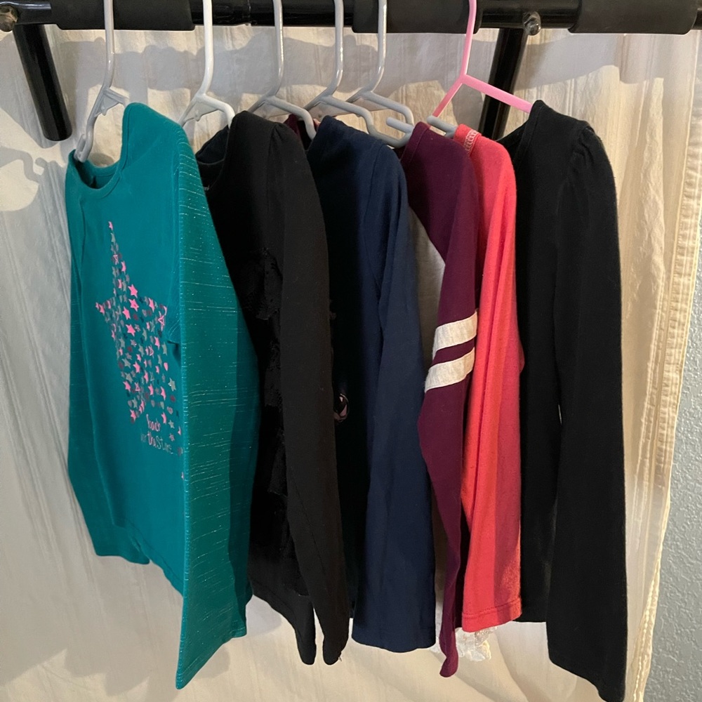 6 long sleeve Size 5-6 girls tops one Pull over sweater